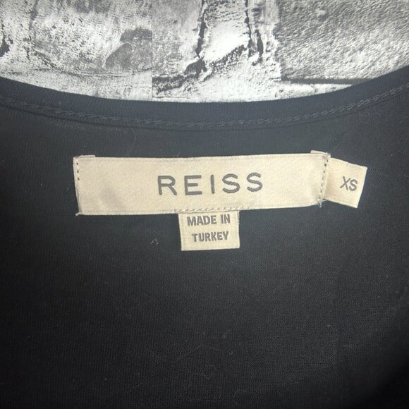 EUC Reiss Women's Gwen Black Sequin Tee Shirt Size XS - Picture 4 of 10